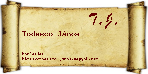 Todesco János névjegykártya